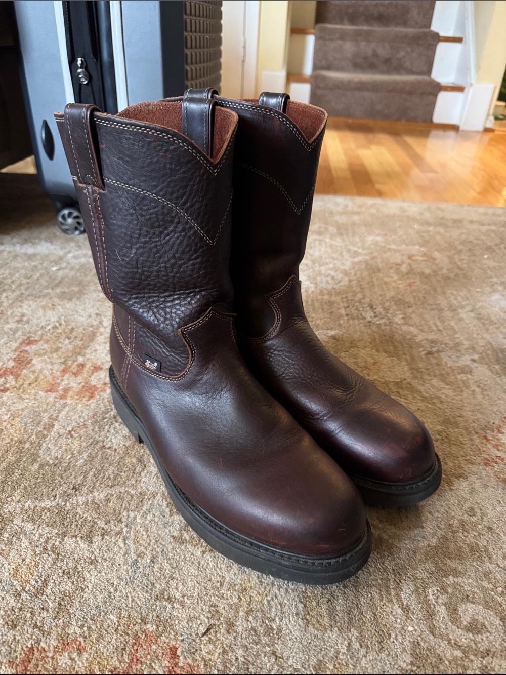Justin 4798 Double Comfort Work Boots Men’s 11D Briar Pitstop Leather USA Made